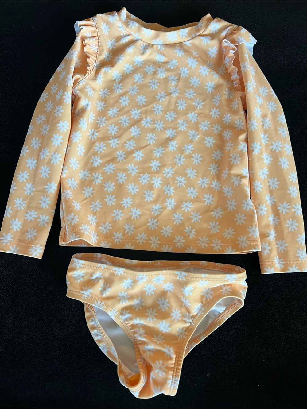 Old Navy Peach Floral Long-Sleeve Rash Guard Set